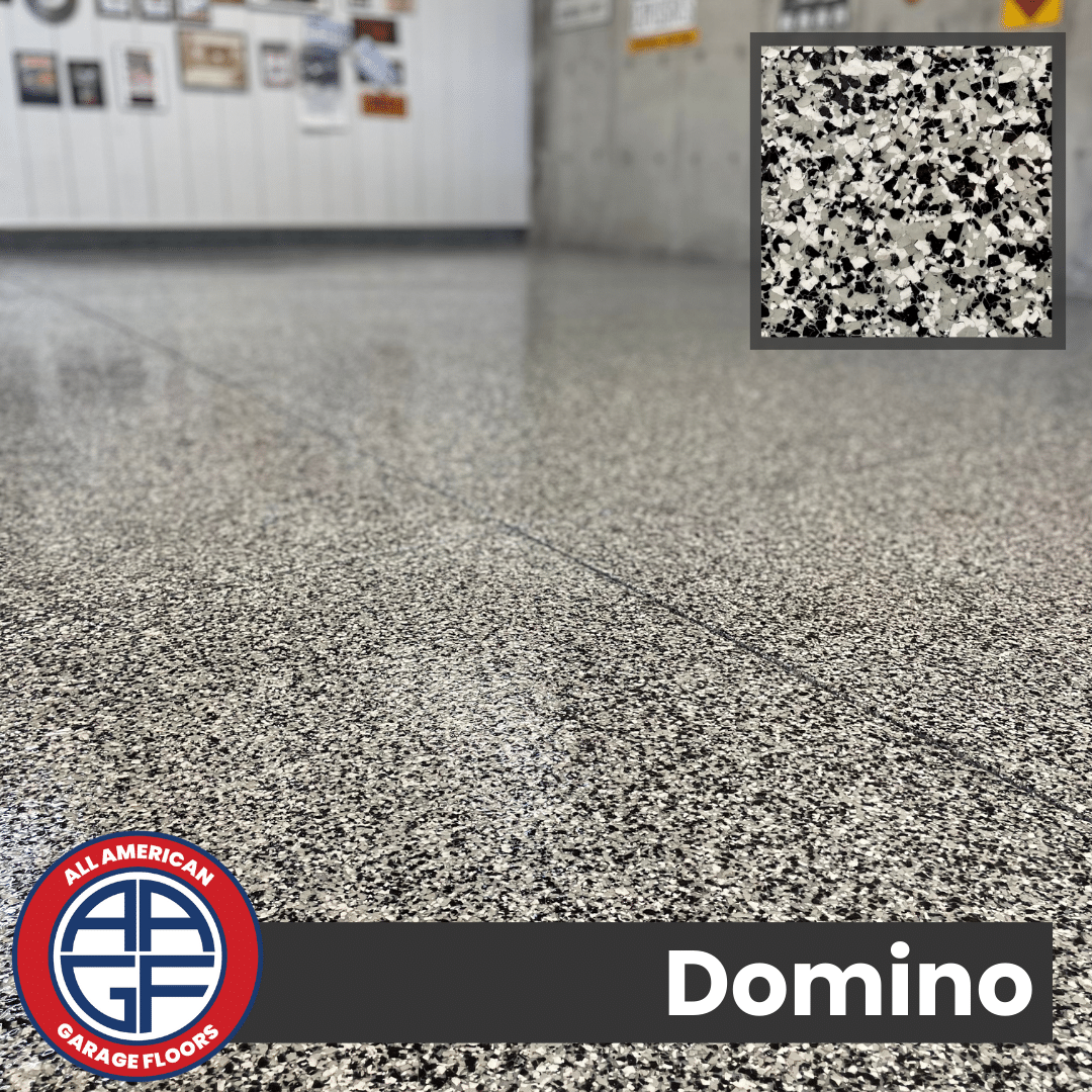 Domino Polyaspartic Vinyl Flake Floor