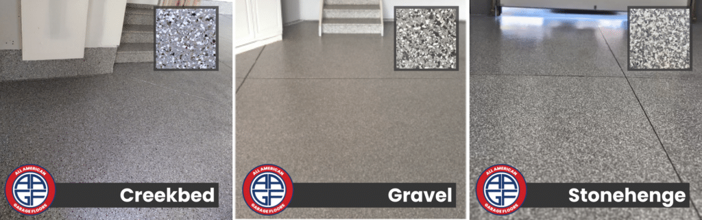 Classic grey flake color choices for your garage floor